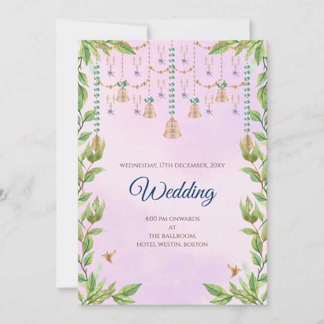 Digital Hindu Hochzeit Einladung Indische Hochzeit (Vorderseite)