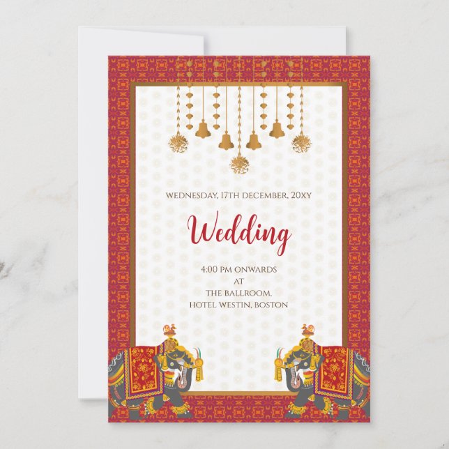Digital Hindu Hochzeit Einladung Indische Hochzeit (Vorderseite)