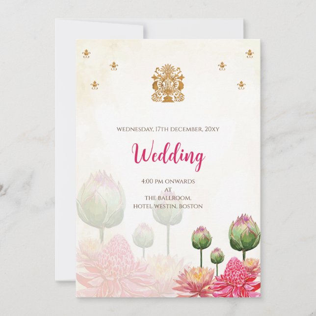 Digital Hindu Hochzeit Einladung Indische Hochzeit (Vorderseite)