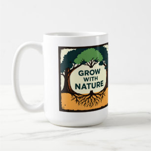 Digital Illustration of Stylized Tree with Roots a Kaffeetasse