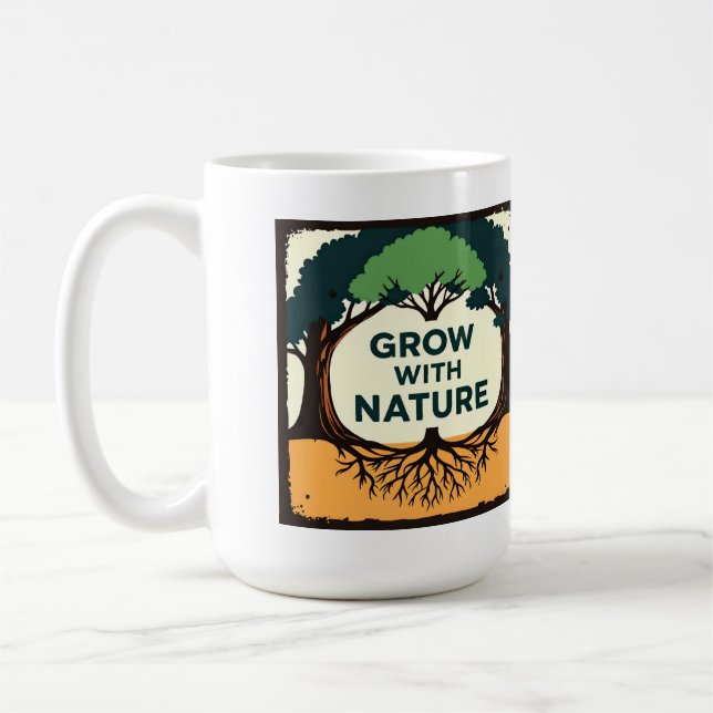 Digital Illustration of Stylized Tree with Roots a Kaffeetasse (Links)