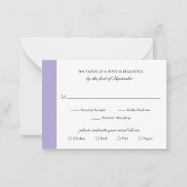 Digital Lavender Lila Wedding Mini RSVP Card Mitteilungskarte