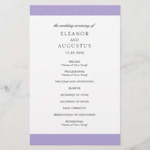Digital-lila-lila-Hochzeitsprogramm zum günstigen  Flyer