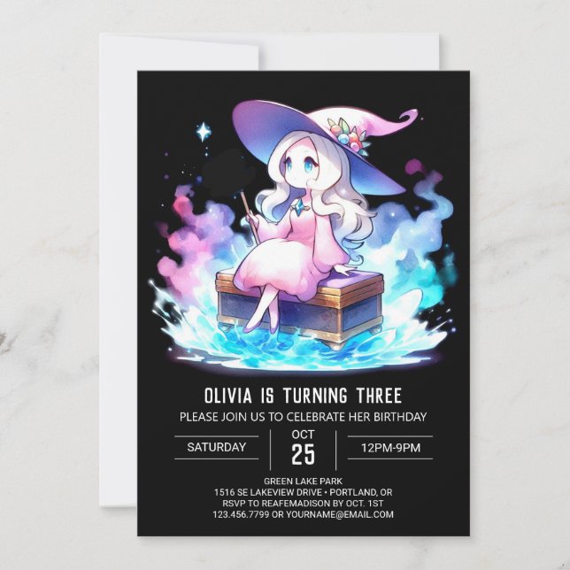 Digital Little Wizard Geburtstag Einladung (Vorderseite)