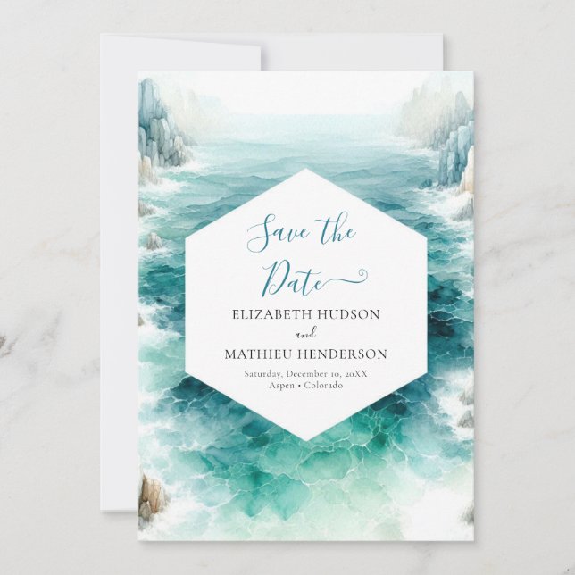 Digital Lovely Nautical Wedding Save The Date (Vorderseite)