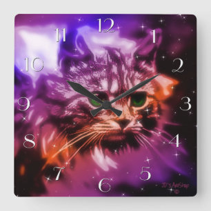 Digital-Malerei-"himmlische Katzen-" Uhr