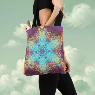 Digital Mandala Blue Yellow und Lila