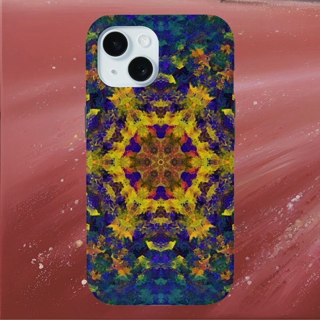 Digital Mandala Gelb Blau und Grün Case-Mate iPhone Hülle (Von Creator hochgeladen)