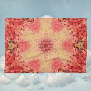 Digital Mandala Gelb, Rosa und Rot Geschirrtuch