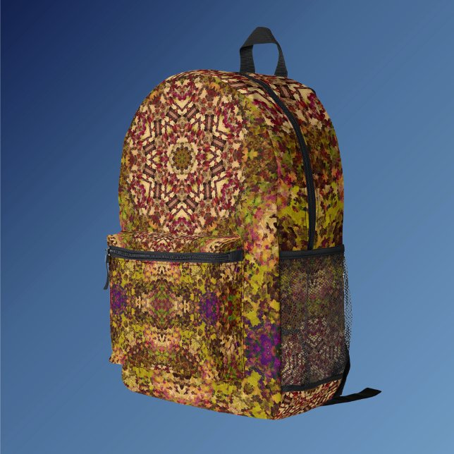 Digital Mandala Gelb rot und Lila Bedruckter Rucksack (Von Creator hochgeladen)