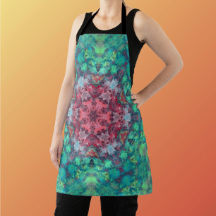 Digital Mandala Red Green und Blue Schürze