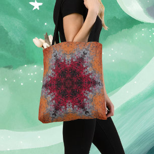 Digital Mandala Red Orange und Blue