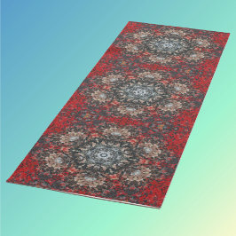 Digital Mandala Red und White Yogamatte