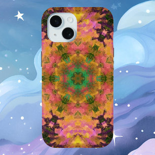 Digital Mandala Rosa Gelb und Grün Case-Mate iPhone Hülle