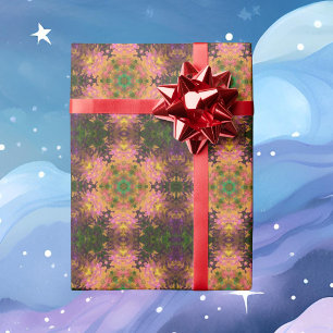 Digital Mandala Rosa Gelb und Grün Geschenkpapier