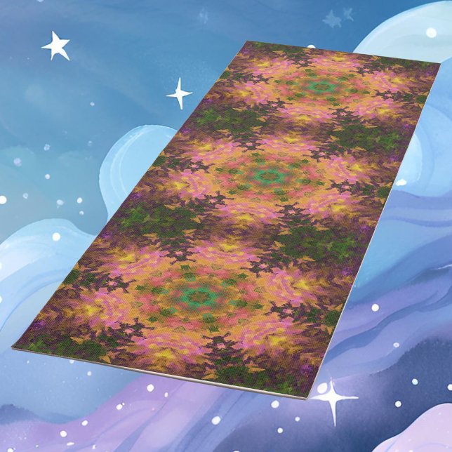 Digital Mandala Rosa Gelb und Grün Yogamatte (Von Creator hochgeladen)