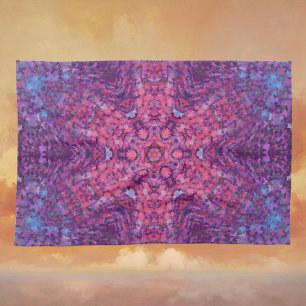 Digital Mandala Rosa Lila und blau Geschirrtuch