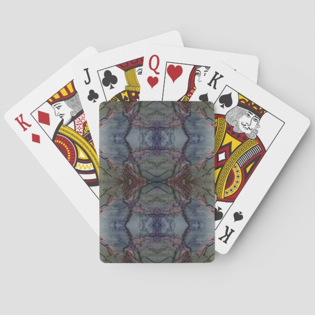 Digital Marble Blue Cast Muster Playing Cards Spielkarten (Rückseite)