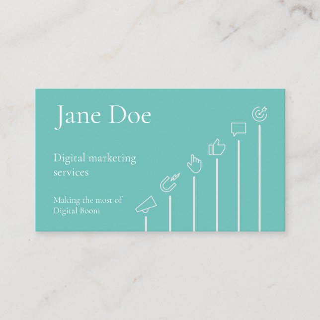 Digital Marketing Expert Business Card Template Visitenkarte (Vorderseite)