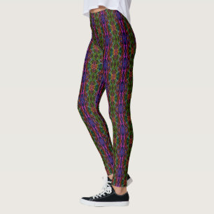 Digital mehrfarbiges Retro-Muster Leggings