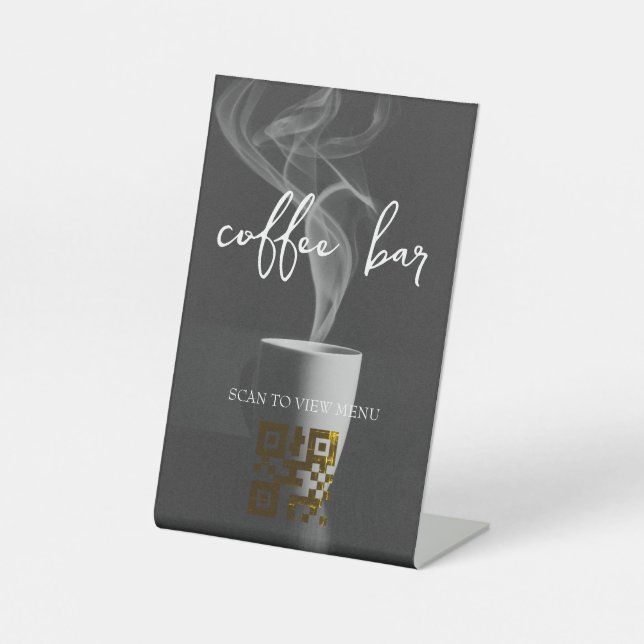 Digital-Menü mit QR-Code Sockelschild (Vorderseite)