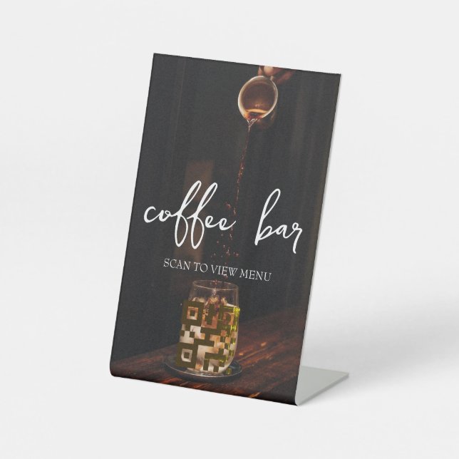Digital-Menü mit QR-Code Sockelschild (Vorderseite)