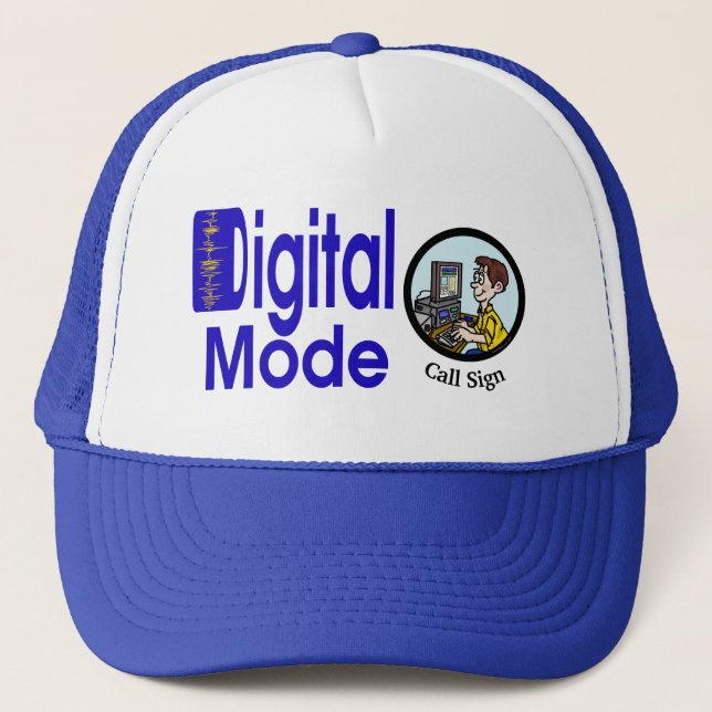 Digital Mode Ham Radio Cap mit Rufzeichen Truckerkappe (Vorderseite)