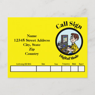 Digital Mode Ham Radio QSL Karte