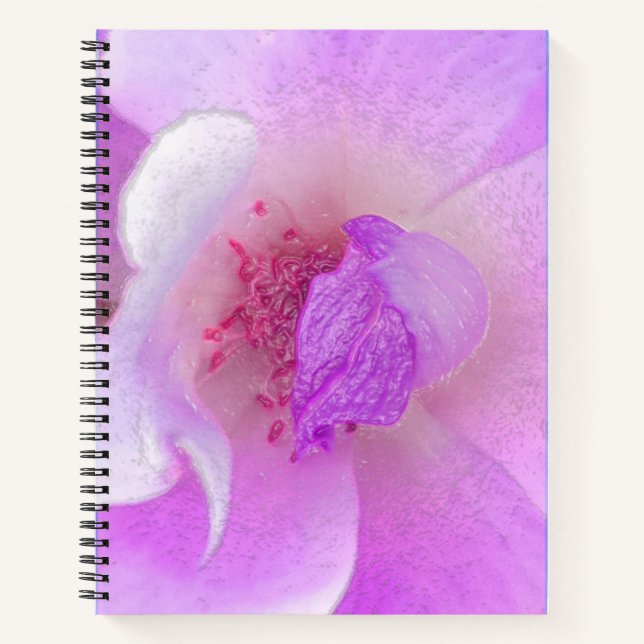 *~* Digital modifizierte Rose von Rosa bis Lavende Notizbuch (Vorderseite)