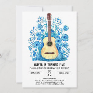 Digital Music Magic Gitarre Boy Geburtstag Einladung