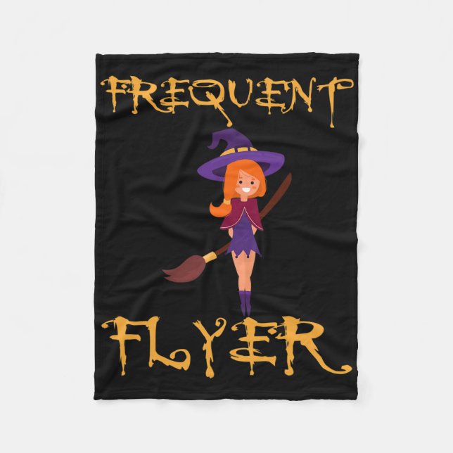 Digital Nomad Frequency Flyer Halloween Hexe Fleecedecke (Vorderseite)