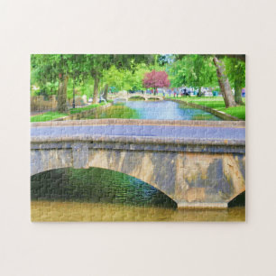 Digital Painting Bourton on Water UK Puzzle