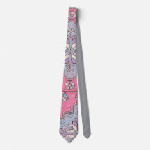 Digital Paisley Krawatte Pink Gray