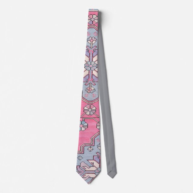 Digital Paisley Krawatte Pink Gray (Vorderseite)