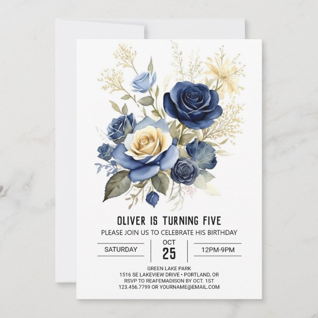 Digital Pastel Floral Geburtstag Einladung (Vorderseite)