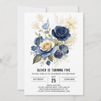 Digital Pastel Floral Geburtstag Einladung