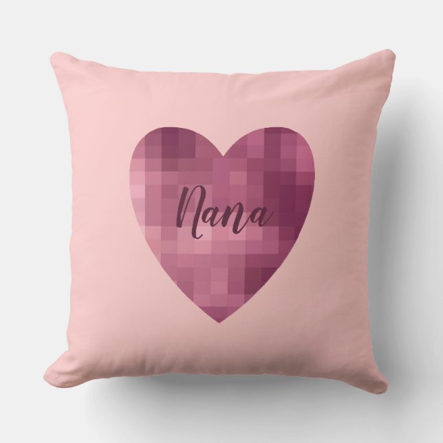 Digital Pink Heart Kissen (Vorderseite)