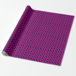 Digital Pixel Check Plaid Pink and Blue Geschenkpapier