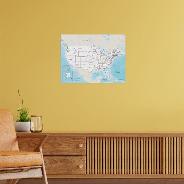 Digital political map of the United States. Poster (Wohnzimmer 2)