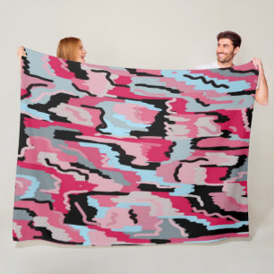 Digital Print in Rot und Schwarz Fleecedecke