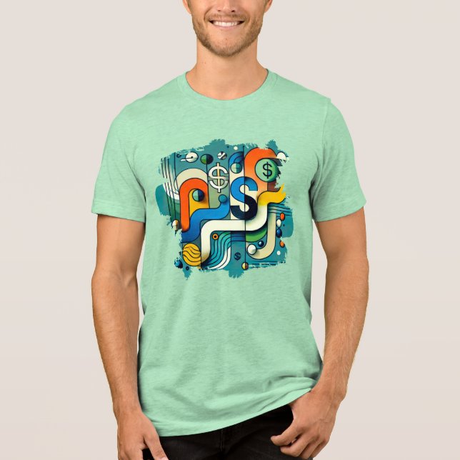 Digital Print T - Shirt - Lebhafter Abstrakter Spl (Vorderseite)