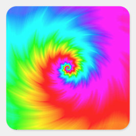 Digital Rainbow Spiral Quadratischer Aufkleber