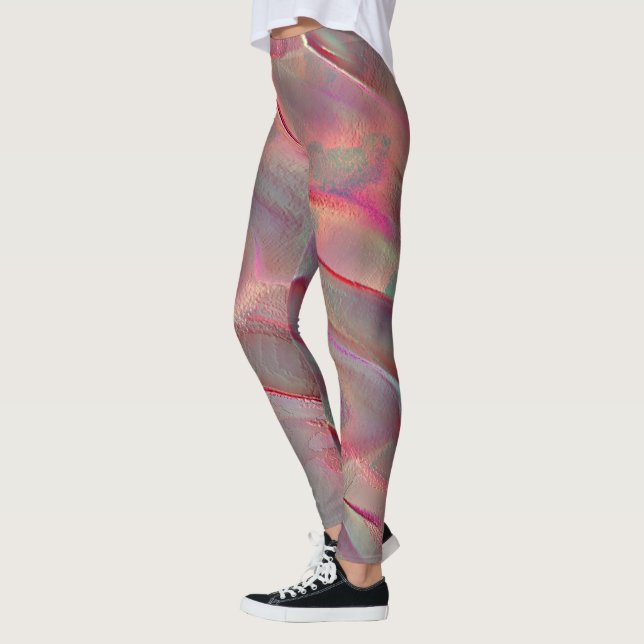 Digital Rock in satin shade, living coral or peach Leggings (Links)
