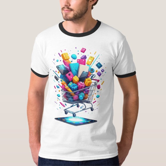 Digital Rush – Shopping Cart Blast Tee (Vorderseite)