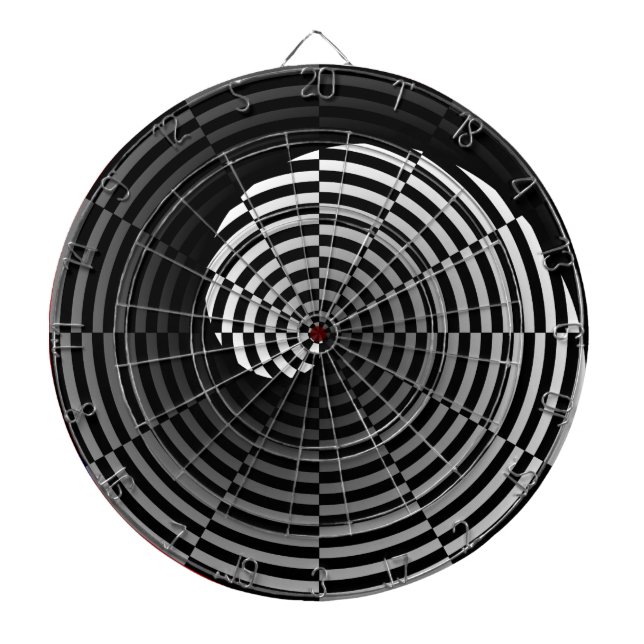 Digital Schachbrett Yin Yang von Kenneth Yoncich Dartscheibe (vorne)