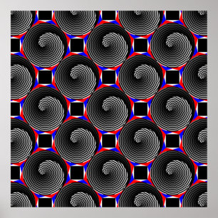 Digital Schachbrett Yin Yang von Kenneth Yoncich Poster