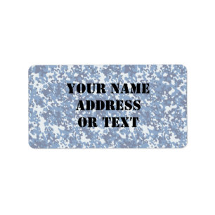 Digital Sky Blue Camouflage (Light) Adressaufkleber