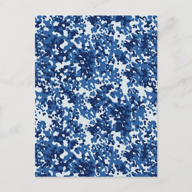 Digital Sky Blue Camouflage - mit White Postkarte (Vorderseite)