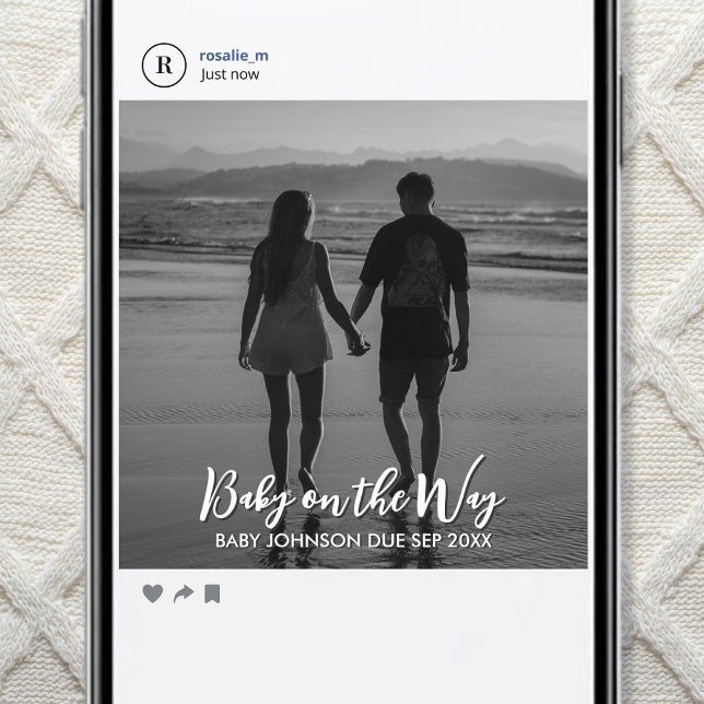 Digital Social Media Pregnancy Reveal Photo Ankündigung (Von Creator hochgeladen)