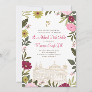 Digital Sukhmani path or Akhand Path invite  Einladung